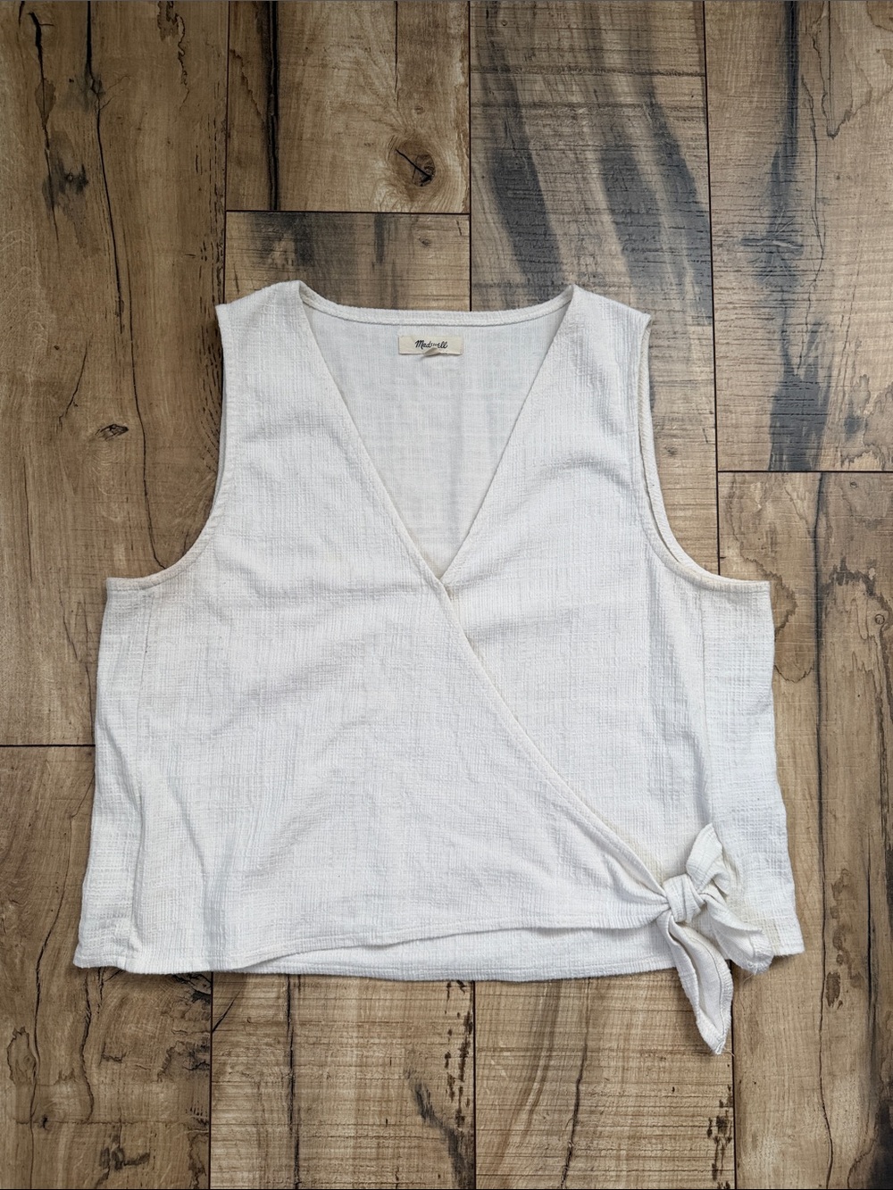 Madewell Cream Wrap Tie Tank